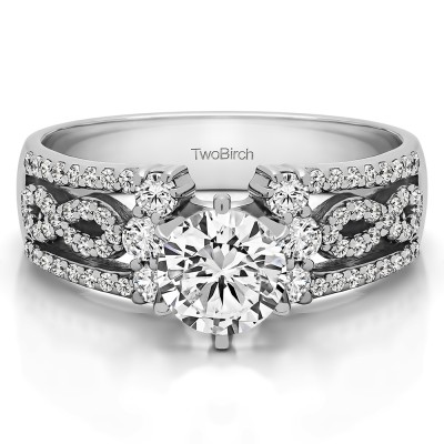 1.55 Ct. Round Engagement Ring with Infinity Shank