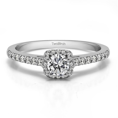 0.58 Ct. Dainty Halo Engagement Ring