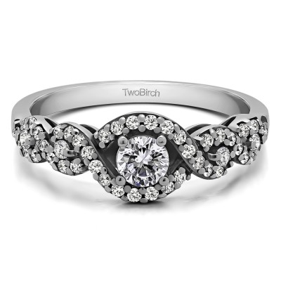 0.52 Ct. Oval Halo Engagement Ring with Split Shank