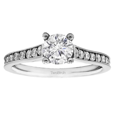 1.39 Ct. Round Prong in Channel Set Engagement Ring