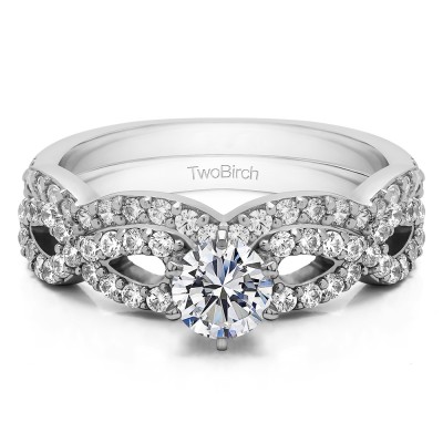 Infinity Engagement Ring Bridal Set (2 Rings) (1.27 Ct. Twt.)