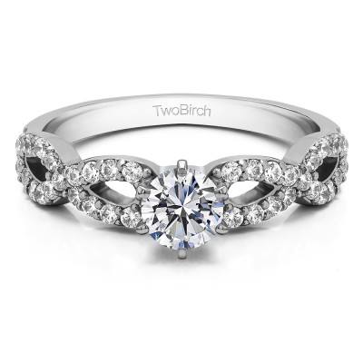 1.04 Ct. Round Engagement Ring with Infinity Shank