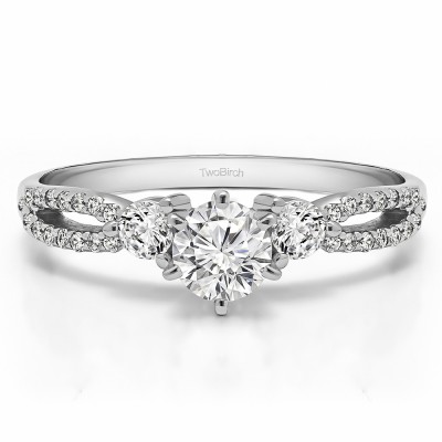 0.83 Ct. Round Three Stone Infinity Engagement Ring