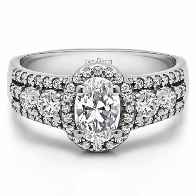 1.73 Ct. Oval Halo Engagement Ring