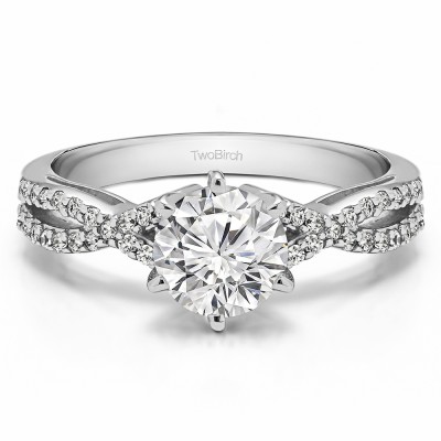 1.21 Ct. Lab Grown Diamond Round Engagement Ring with Infinity Shank