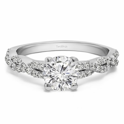 1.46 Ct. Lab Grown Diamond Round Four Prong Engagement Ring with Infinity Shank