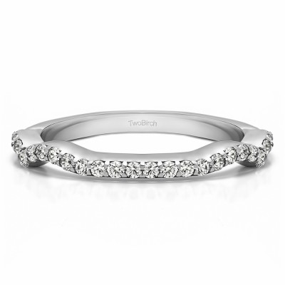 0.29 Carat Scalloped Edge Matching Wedding Ring for Halo Engagement Ring