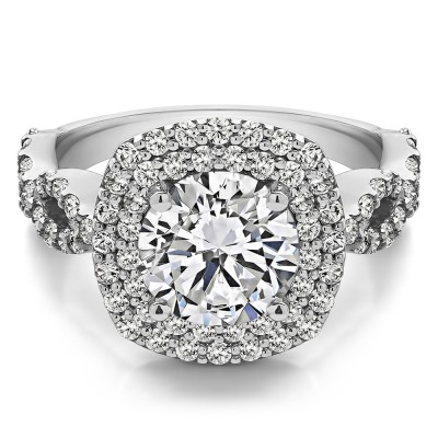 2.82 Ct. Large Double Halo Infinity Engagement Ring