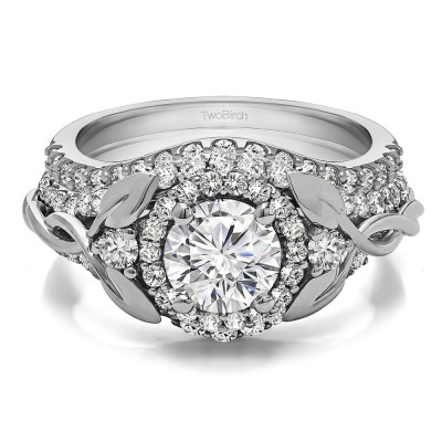 Round Infinity Braid Engagement Ring Bridal Set (2 Rings)(2.1 Ct. TWT)