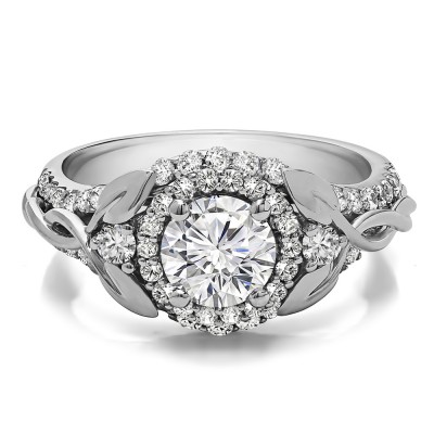 1.81 Ct. Lab Grown Diamond Round Halo Infinity Braid Engagement Ring