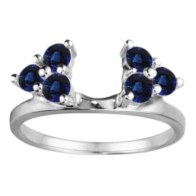 0.12 Ct. Sapphire Shared Prong Set Six Stone Ring Wrap