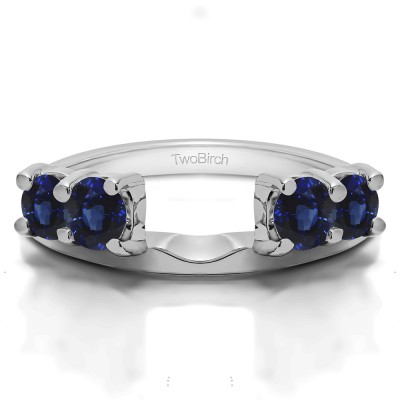 0.15 Ct. Sapphire Graduated Four Stone Shared Prong Set Ring Wrap