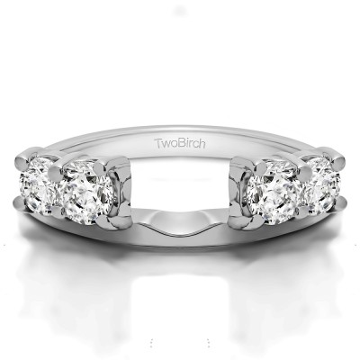 0.5 Ct. Graduated Four Stone Shared Prong Set Ring Wrap