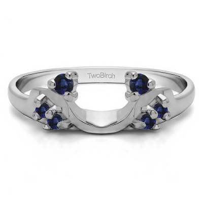 0.12 Ct. Sapphire Bypass Shared Prong Six Stone Ring Wrap