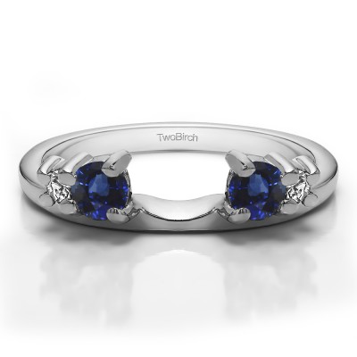 0.4 Ct. Sapphire and Diamond Graduated Four Stone Ring Wrap