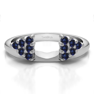 0.25 Ct. Sapphire Twelve Stone Shared Prong Cluster Ring Wrap Enhancer