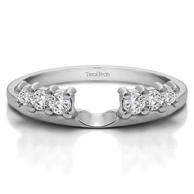 0.25 Ct. Double Shared Prong Graduated Six Stone Ring Wrap
