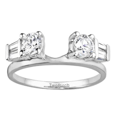 0.69 Ct. Round and Tapered Baguette Ring Wrap