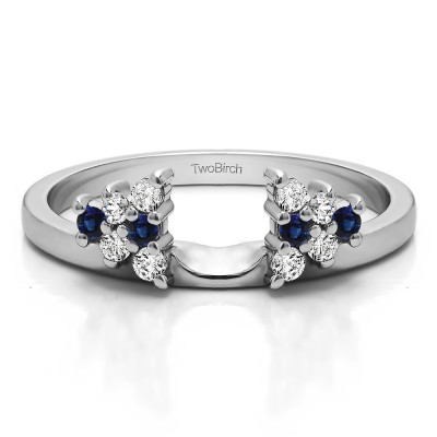 0.23 Ct. Sapphire and Diamond Triangular Cluster Ring Wrap Enhancer