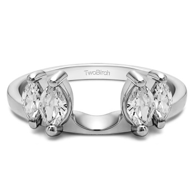 0.32 Ct. Graduated Marquise Solitaire Enhancer Ring Wrap