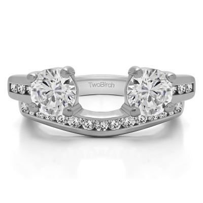 0.75 Ct. Two Stone Ring Wrap with Channel Set Band