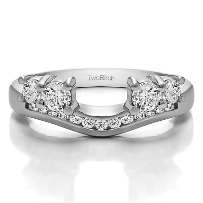 0.5 Ct. Four Stone Solitaire Anniversary Ring Wrap Enhancer