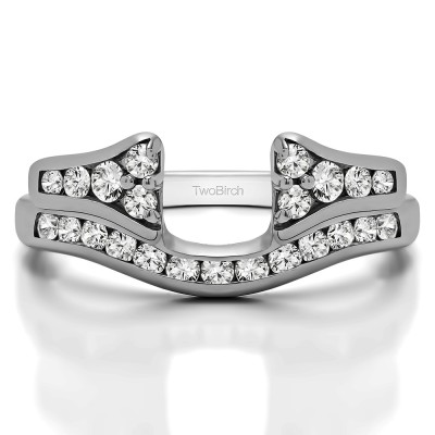 1.2 Ct. Round Channel Set Curved Anniversary Ring Wrap with Round
