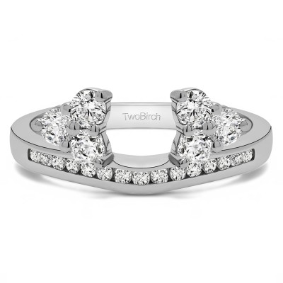 0.25 Ct. Round Cluster Contour Channel Set Anniversary Ring Wrap
