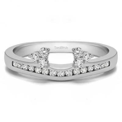 0.51 Ct. Round Cluster Contour Channel Set Anniversary Ring Wrap