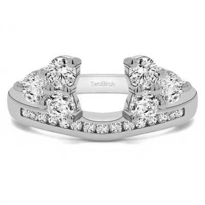 0.75 Ct. Round Cluster Contour Channel Set Anniversary Ring Wrap