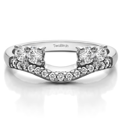 0.49 Ct. Shared Prong Contour Four Stone Anniversary Ring Wrap