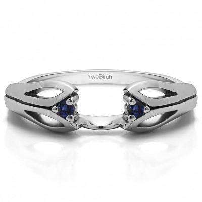0.04 Ct. Sapphire Leaf Cut Out Ring Wrap