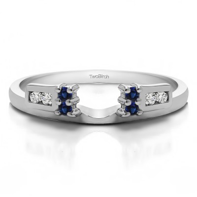 0.12 Ct. Sapphire and Diamond Prong and Channel Ring Wrap Enhancer