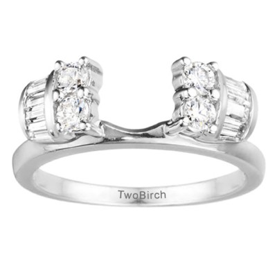 0.48 Ct. Round and Baguette Channel and Prong Ring Wrap Jacket