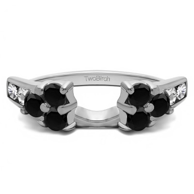 1 Ct. Black and White Cluster ring wrap