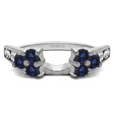 0.26 Ct. Sapphire and Diamond Cluster ring wrap