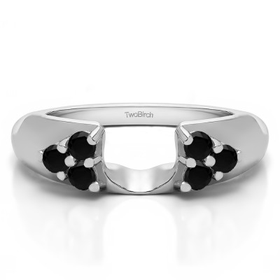 0.75 Ct. Black Cluster Prong Wedding ring wrap