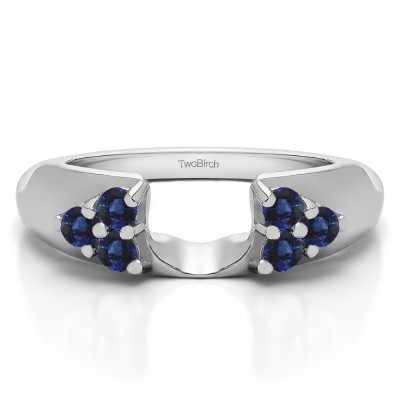 0.24 Ct. Sapphire Cluster Prong Wedding ring wrap