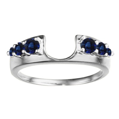 0.25 Ct. Sapphire Six Stone Shared Prong Graduated Ring Enhancer