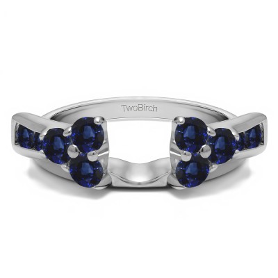 0.34 Ct. Sapphire Prong Cluster and Channel Set Ring Wrap Enhancer