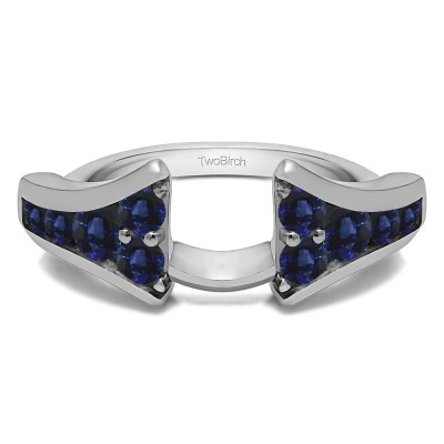0.25 Ct. Sapphire Round Chevron Wedding Ring Wrap Enhancer