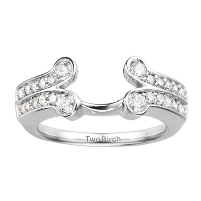 0.5 Ct. Bezel Y Double Row Solitaire Ring Wrap