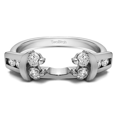 0.48 Ct. Prong and Channel Round Wedding Jacket Ring