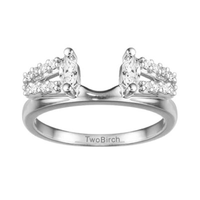 0.41 Ct. Split Double Row Marquise ring wrap