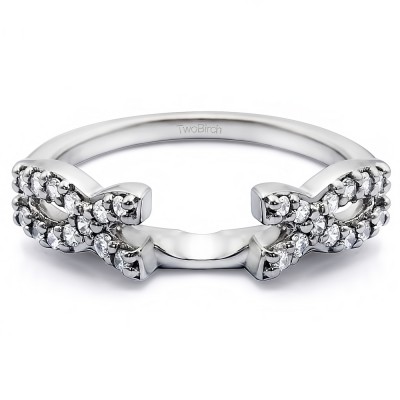 0.24 Ct. Infinity Criss Cross Ring Wrap With Cubic Zirconia Mounted in Sterling Silver.(Size 8)