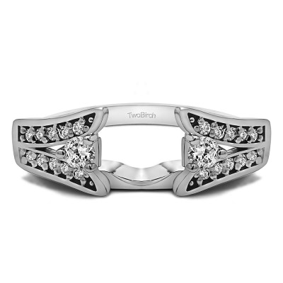 0.29 Ct. Y Shape Prong in Channel Ring Wrap With Cubic Zirconia Mounted in Sterling Silver.(Size 6)