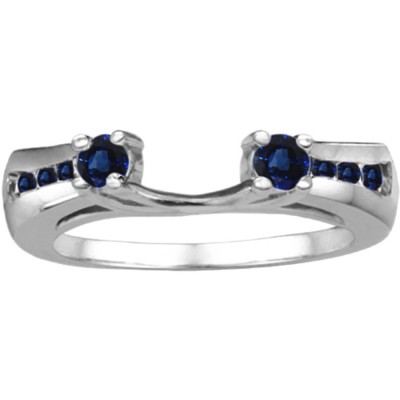 0.18 Ct. Sapphire Round Prong and Channel ring wrap
