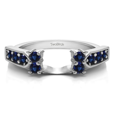 0.33 Ct. Sapphire Millgrained Prong and Channel Ring Wrap