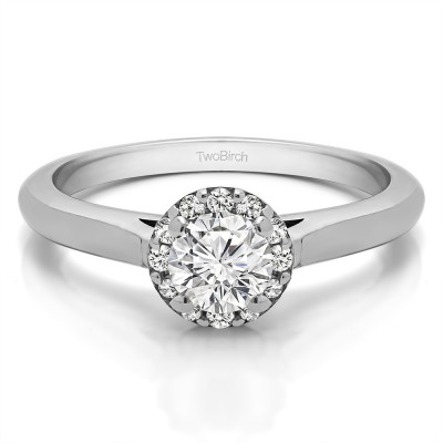 0.49 Ct. Perfect Round Halo Engagement Ring