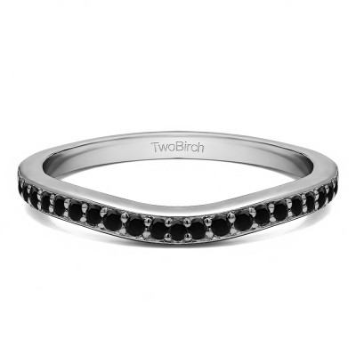 0.25 Ct. Black Dainty Curved Round Shared Prong Tracer Band